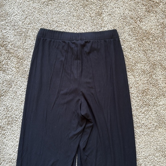 Skims Soft Lounge Loose Ribbed Wide Leg Pants Onyx Black - Picture 7 of 11